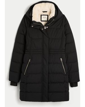 Hollister Faux Fur-lined Puffer Parka - Black