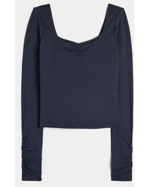 Hollister Gilly Hicks Active Recharge Cinch Sweetheart Top - Blue