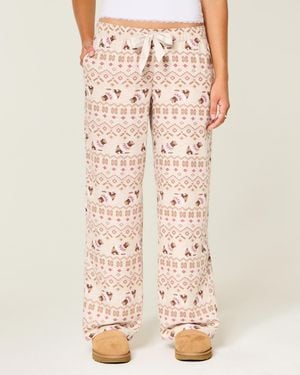 Hollister Flanellhose mit Satinbund zum Binden - Pink