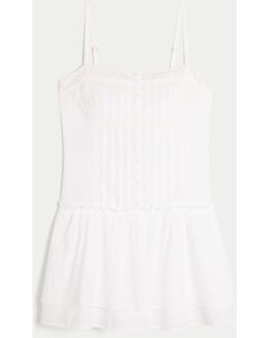 Hollister Lace Trim Mini Dress - White