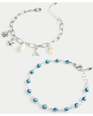 Hollister Charm Bracelet 2-pack - White