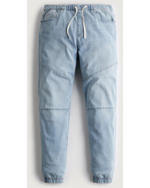 Hollister Light Wash Just Like Knit Relaxed Joggers - Blue