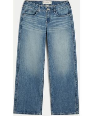 Hollister Curvy Low-rise Medium Wash Baggy Jeans - Blue