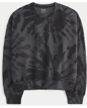 Hollister Easy Tie-dye Pattern Crew Sweatshirt - Black