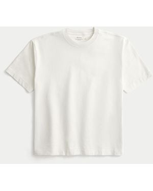 Hollister Boxy Heavyweight Cotton Crew T-shirt - White