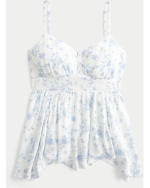 Hollister Easy Asymmetrical Hem Babydoll Tank - White