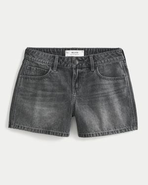 Hollister Low-rise Grey Baggy Jean Shorts