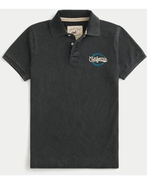 Hollister Logo Graphic Polo - Black