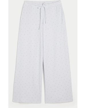 Hollister Gilly Hicks Always Cosy Waffle Baggy Trousers - White