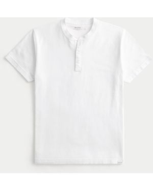 Hollister Heavyweight Cotton Short-sleeve Henley - White