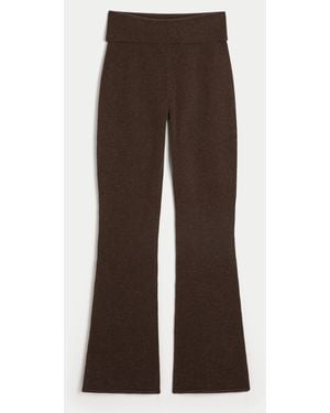Hollister Gilly Hicks Sweater-knit Foldover Bootcut Trousers - Brown