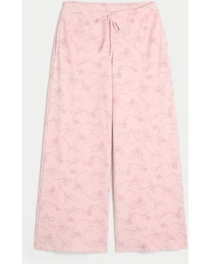 Hollister Gilly Hicks Baggy Cosy Waffle Trousers - Pink