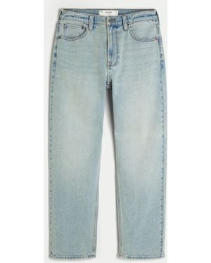 Hollister Light Wash Downforce Racing Graphic Loose Jeans - Blue