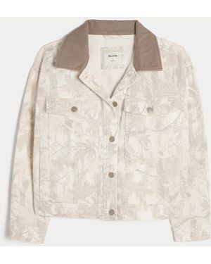Hollister Camo Denim Workwear Jacket - Natural