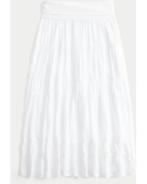 Hollister 2-in-1 Convertible Maxi Skirt To Midi Dress - White