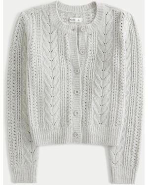 Hollister Fy Cloud Cable-knit Cardigan - White