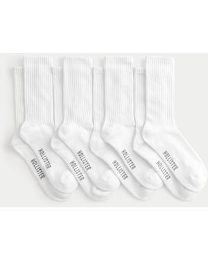 Hollister Logo Crew Socks 4-pack - White