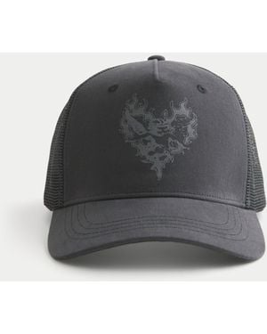 Hollister Love Always Graphic Trucker Hat - Grey