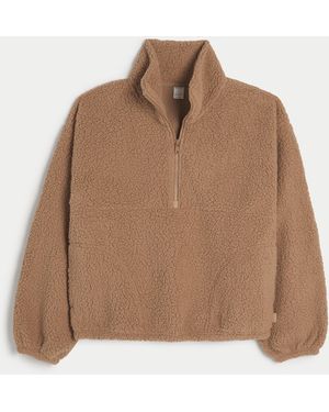 Hollister Gilly Hicks Sherpa Quarter-zip - Brown