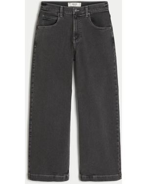 Hollister Washed Black Super Baggy Jeans - Grey