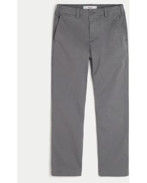 Hollister Slim Straight Chino Trousers - Grey