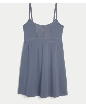 Hollister Pintuck Knit Mini Dress - Blue