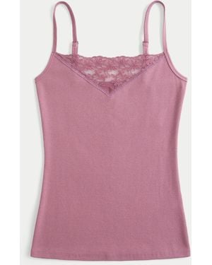 Hollister Lace Trim Cami - Pink
