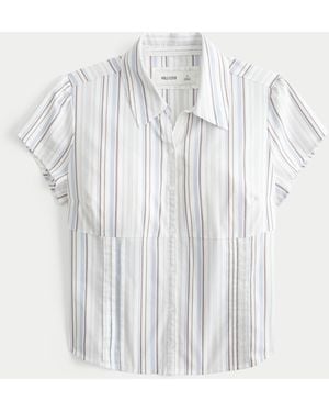 Hollister Short-sleeve Button Front Shirt - White