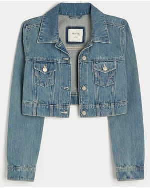 Hollister Crop Mini Denim Jacket - Blue
