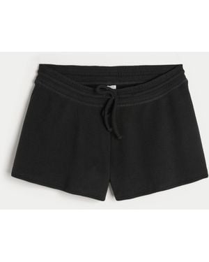 Hollister Gilly Hicks Waffle Flutter Shorts - Black