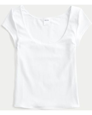 Hollister Must-have Basics Scoop/crew T-shirt - White