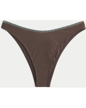 Hollister Stitched High-leg Cheekiest Bikini Bottom - Brown