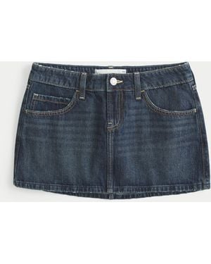 Hollister Low-rise Denim Mini Skort - Blue