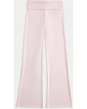 Hollister Cosy Knit Foldover Waist Sleep Trousers - Pink
