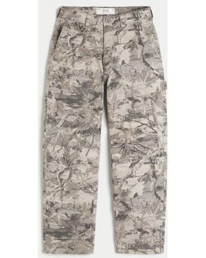 Hollister Camo Skater Baggy Painter Jeans - Grey