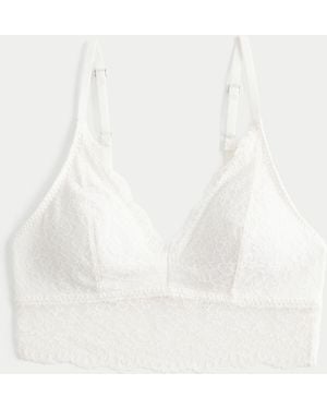 Hollister Lace Triangle Bralette - White