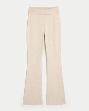 Hollister Gilly Hicks Sweater-knit Foldover Bootcut Trousers - Natural