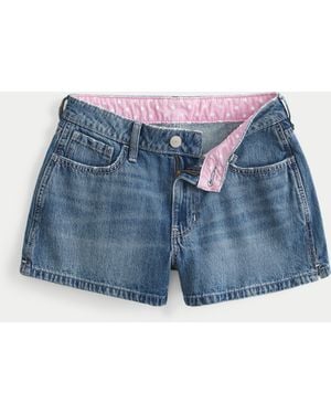 Hollister High-rise Medium Wash Denim A-line Shorts - Blue
