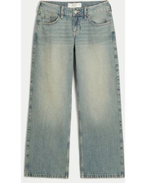 Hollister Low-rise Medium Wash Baggy Jeans - Blue
