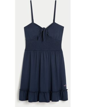 Hollister Tie Front Knit Mini Dress - Blue