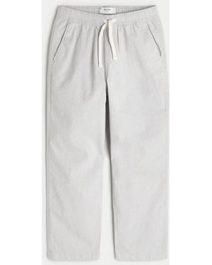 Hollister Linen-blend Loose Pull-on Trousers - White