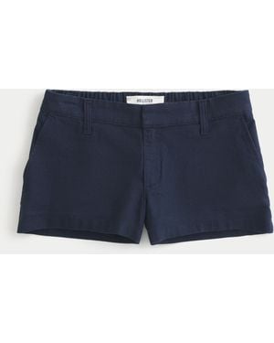 Hollister Low-rise Linen-blend Shortie Shorts - Blue