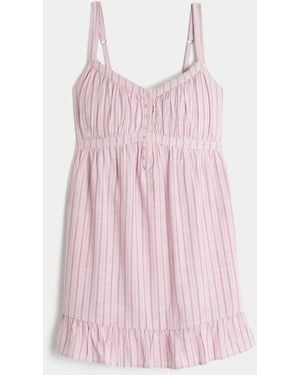 Hollister Button Front Mini Dress - Pink