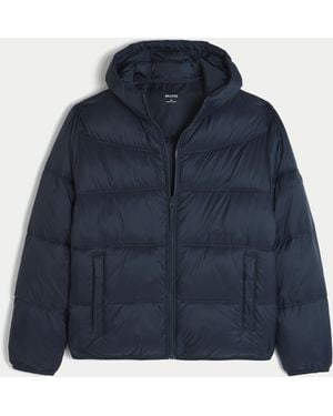 Hollister Hooded Puffer Jacket - Blue