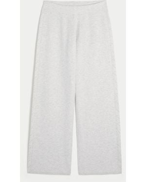 Hollister Gilly Hicks Heart Pointelle Straight Sweater-knit Trousers - White