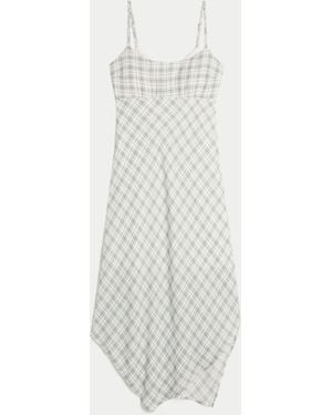 Hollister Asymmetrical Hem Midi Dress - White