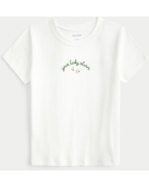 Hollister St. Patrick's Day Graphic Baby Tee - White