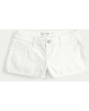 Hollister Low-rise White Denim Mini Shorts - Natural