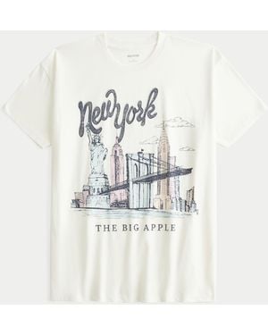 Hollister Oversized New York Graphic Tee - White
