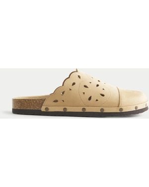 Hollister Eyelet Slipper Sandals - Natural